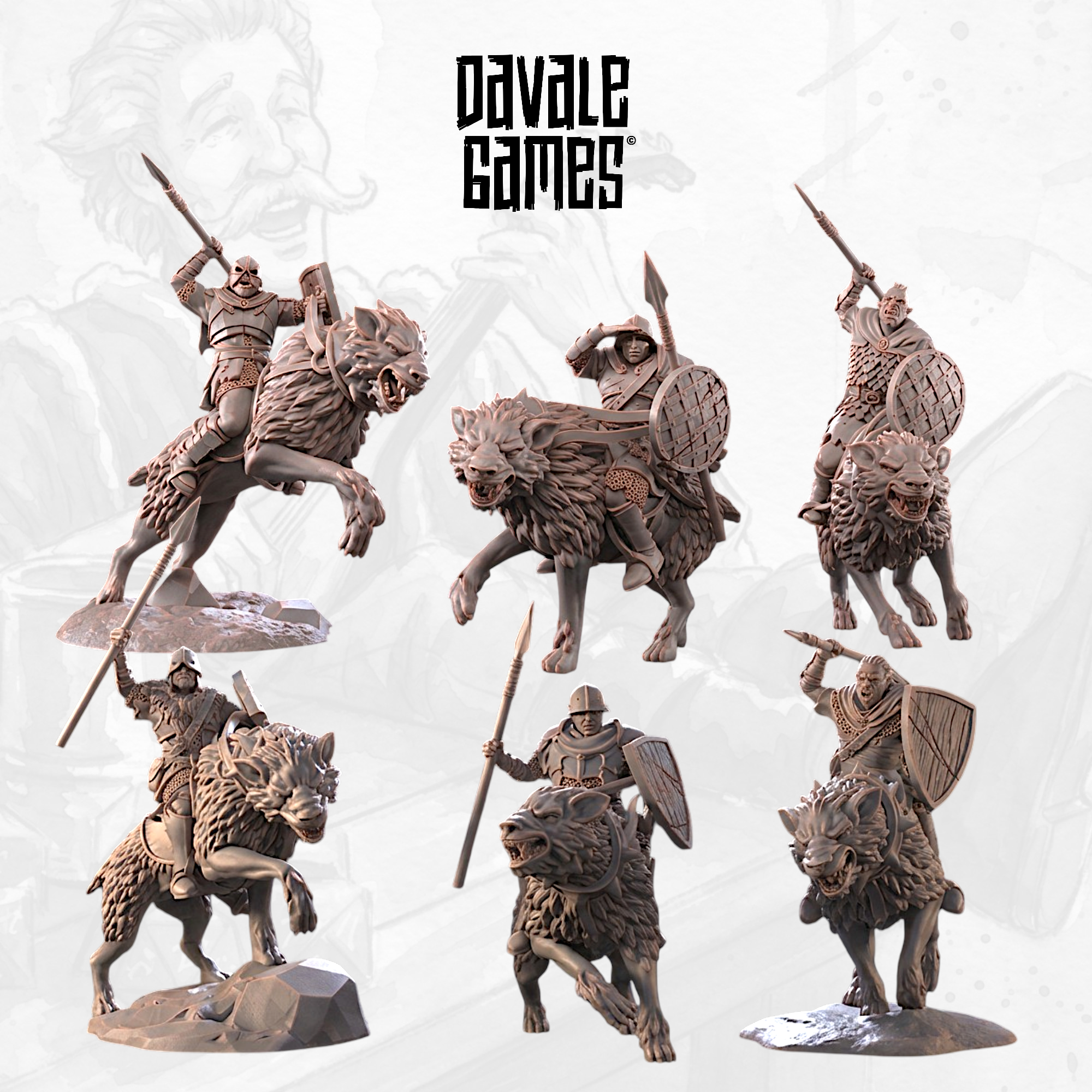 Morlok Riders with Shield and Throwing Spears